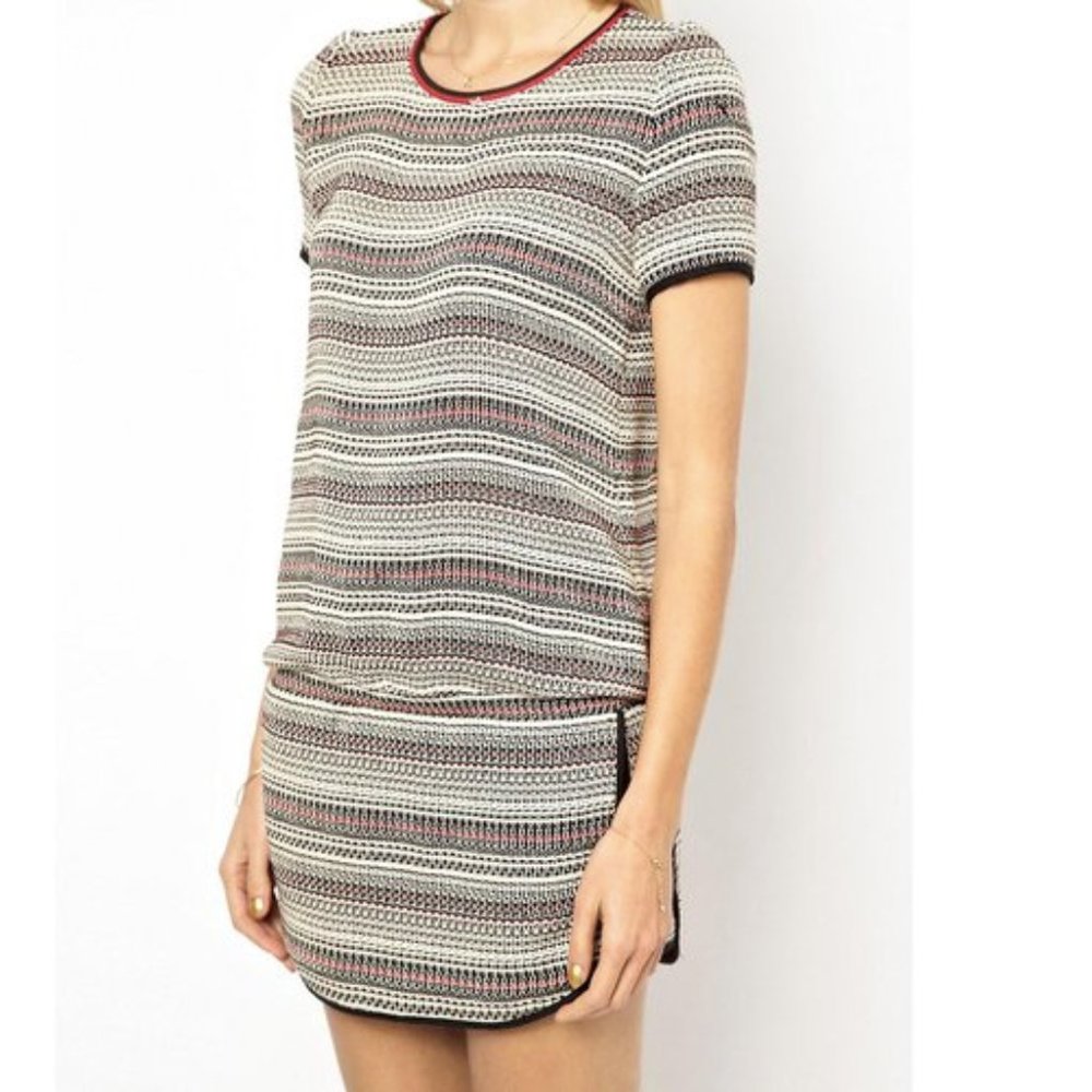 BA&SH BA & SH Simeria Woven Tweed Drop Waist Dress Retails $350